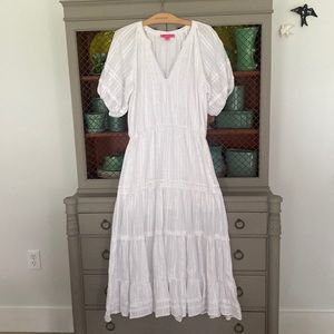 Betsy Johnson Long White Maxi Dress L